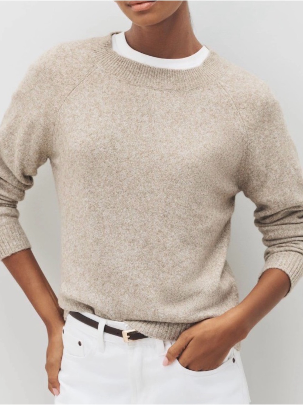 J. Crew Neutral Tan Crewneck Sweater